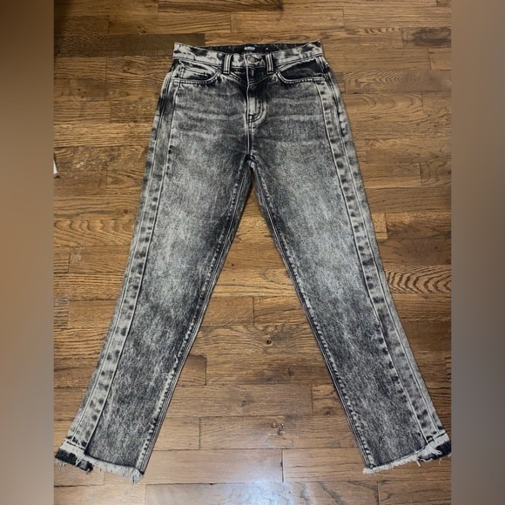 Hudson Charcoal Gray Straight Jeans